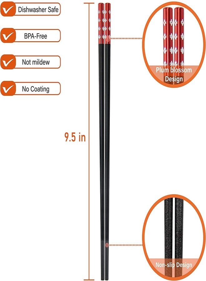 Iktu 5 Pairs Reusable Chopsticks Set - Fiberglass Japanese Chopsticks, Lightweight Easy to Use Chop Sticks with Case for Sushi, Noodles and Other Asian Food (Black Diamond) - Image 2